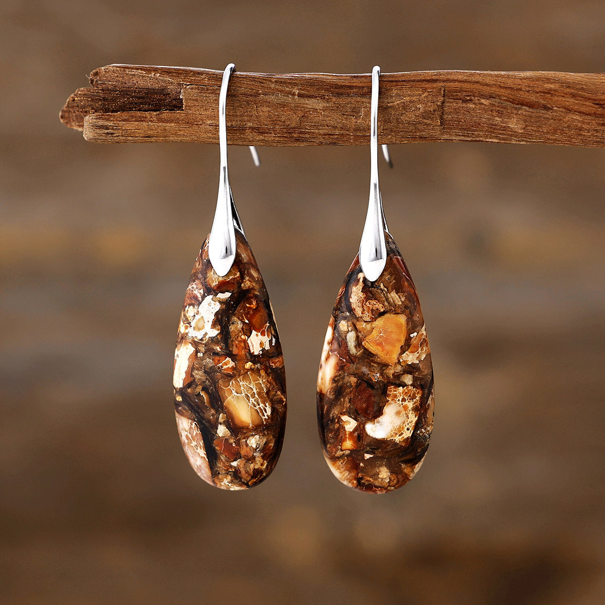 Bohemian Emperor Stone Droplet Pendant Earrings 275