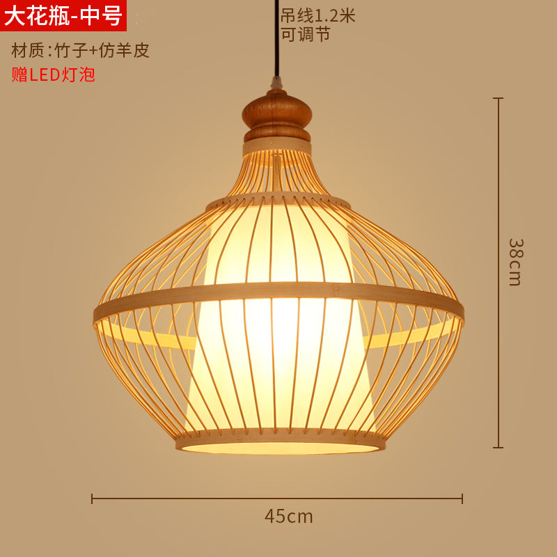 Bamboo woven lanterns and pendant lights, new Chinese style, bamboo art lights for restaurants and shops, commercial use 599