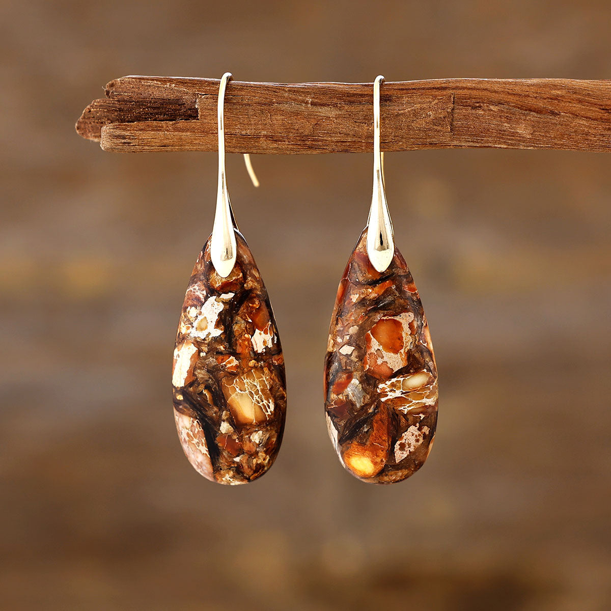 Bohemian Emperor Stone Droplet Pendant Earrings 275