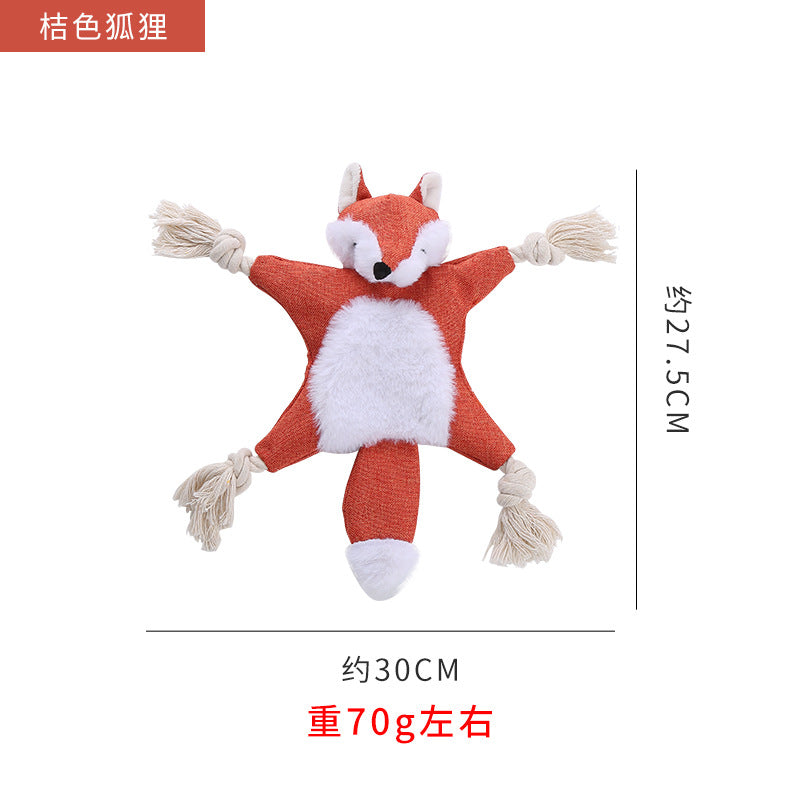Leather shell animal plush toy interactive chew resistant dog toy 319