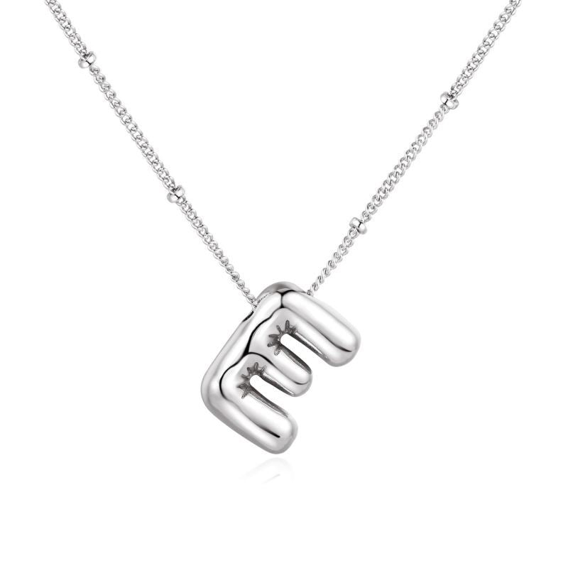 26 letter necklace stainless steel chubby bubble letter English necklace 263