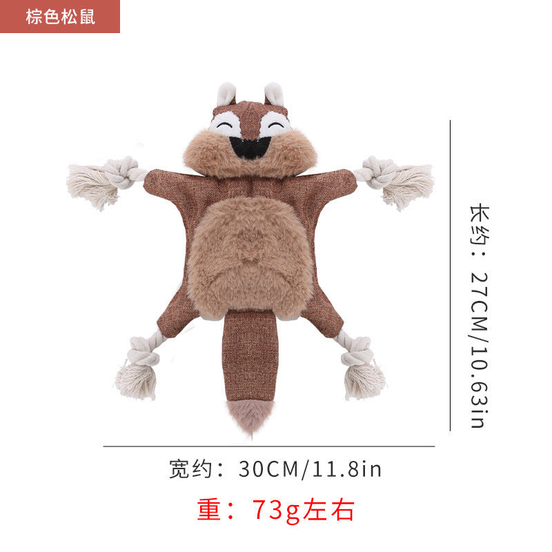 Leather shell animal plush toy interactive chew resistant dog toy 319