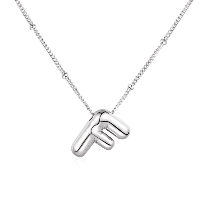 26 letter necklace stainless steel chubby bubble letter English necklace 263