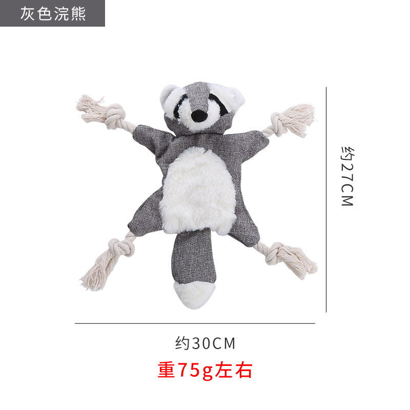 Leather shell animal plush toy interactive chew resistant dog toy 319