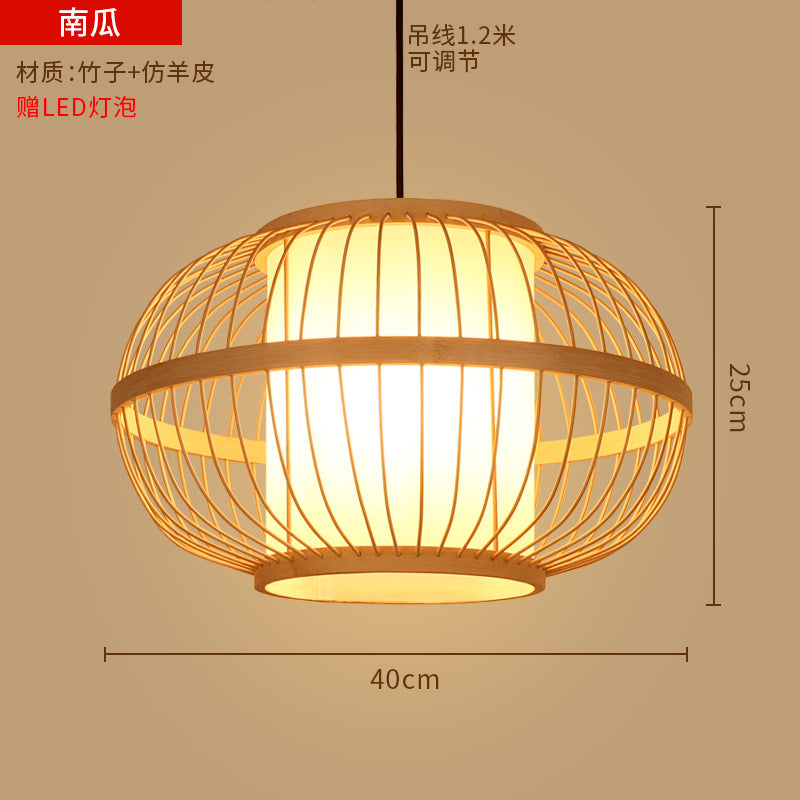 Bamboo woven lanterns and pendant lights, new Chinese style, bamboo art lights for restaurants and shops, commercial use 599