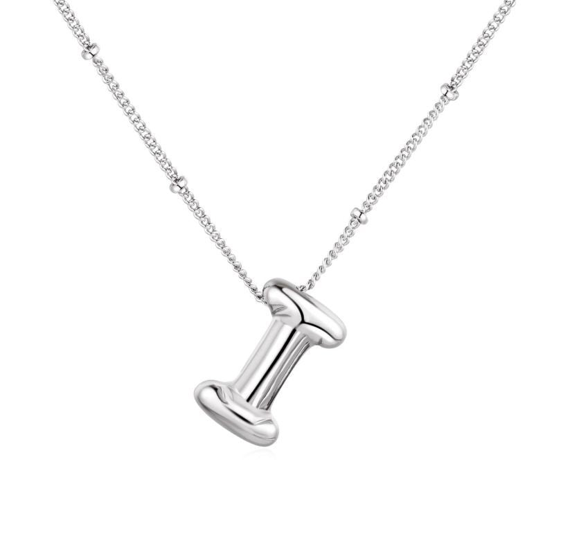 26 letter necklace stainless steel chubby bubble letter English necklace 263