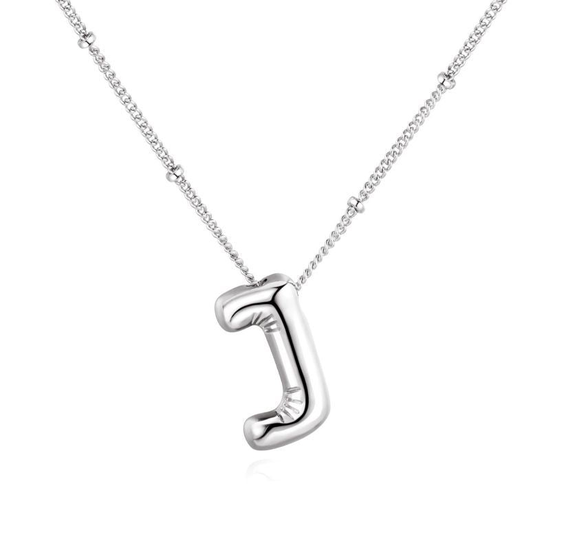 26 letter necklace stainless steel chubby bubble letter English necklace 263