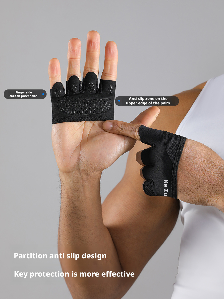 Four finger gloves for women and men, anti cocoon Pilates air yoga, anti slip and breathable half finger gloves 424