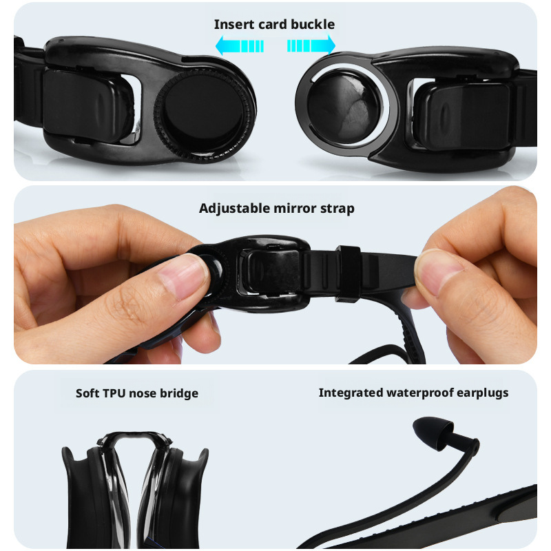 Male and female high-definition swimming goggles with prescription 161