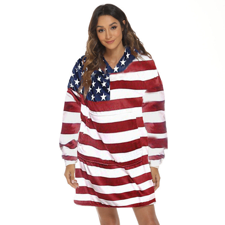 Warm winter TV blanket, lazy blanket, casual black and white cow leopard print hoodie, pajamas 200