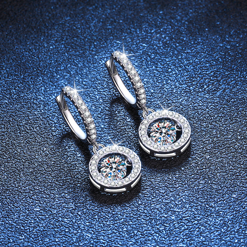 Dynamic and explosive s925 sterling silver earrings with moissanite 50 points 272