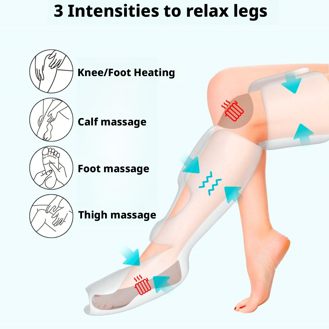 Airbag leg massager, air wave massage beauty device, knee heating vibration leg massager 432