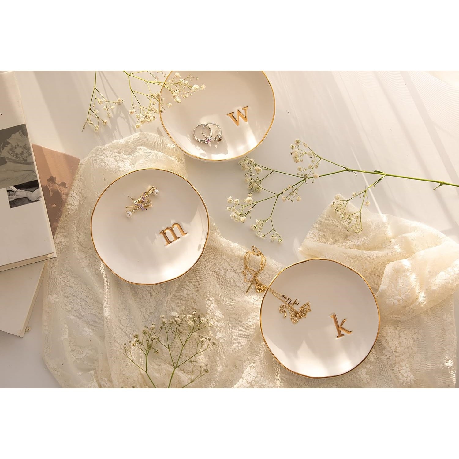 Ladies' engagement and wedding gift ceramic ring plate 260