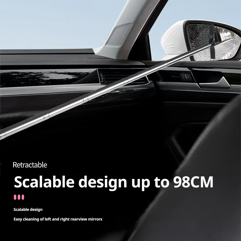 Car rearview mirror wiper with telescopic multifunctional wiper 381