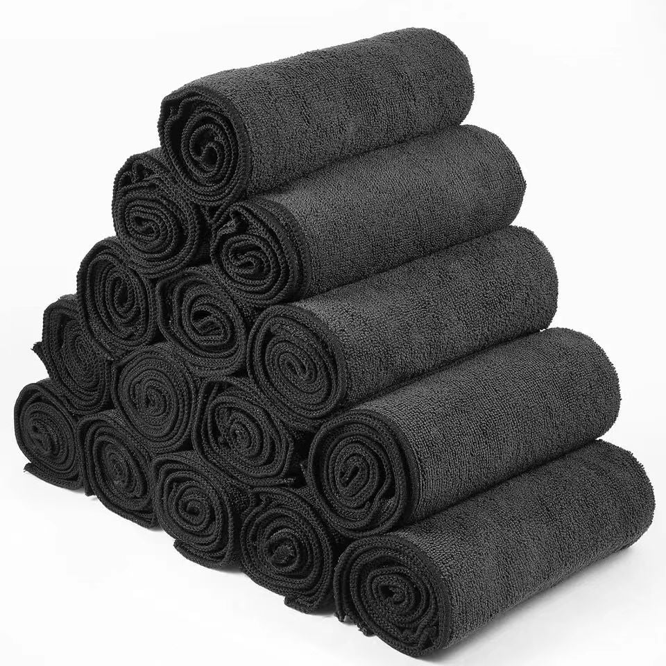 Black towel car towel ultra-fine fiber car cleaning cloth thickened and absorbent 388
