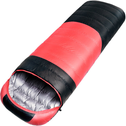 Autumn and winter outdoor camping adult white duck feather silk thickened warm sleeping bag 168