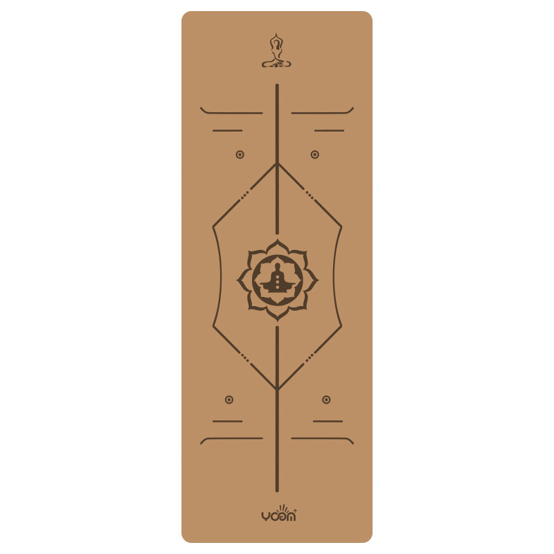 Widened and thickened natural rubber gymnastics mat with printed body position lines 016