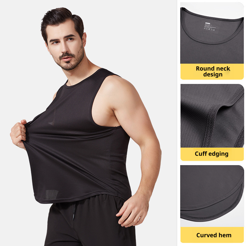 Quick drying vest men's summer plus size fitness vest running top basketball training loose sports vest 438