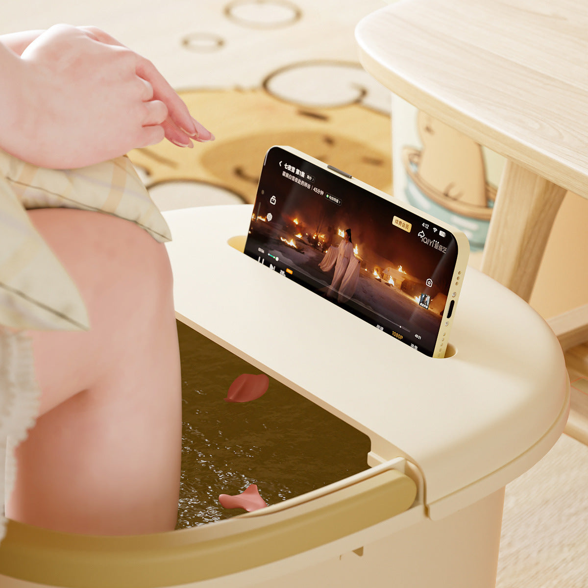 Home use foot bath tub with a height exceeding the knee for autumn and winter and a steam foot bath tub 024