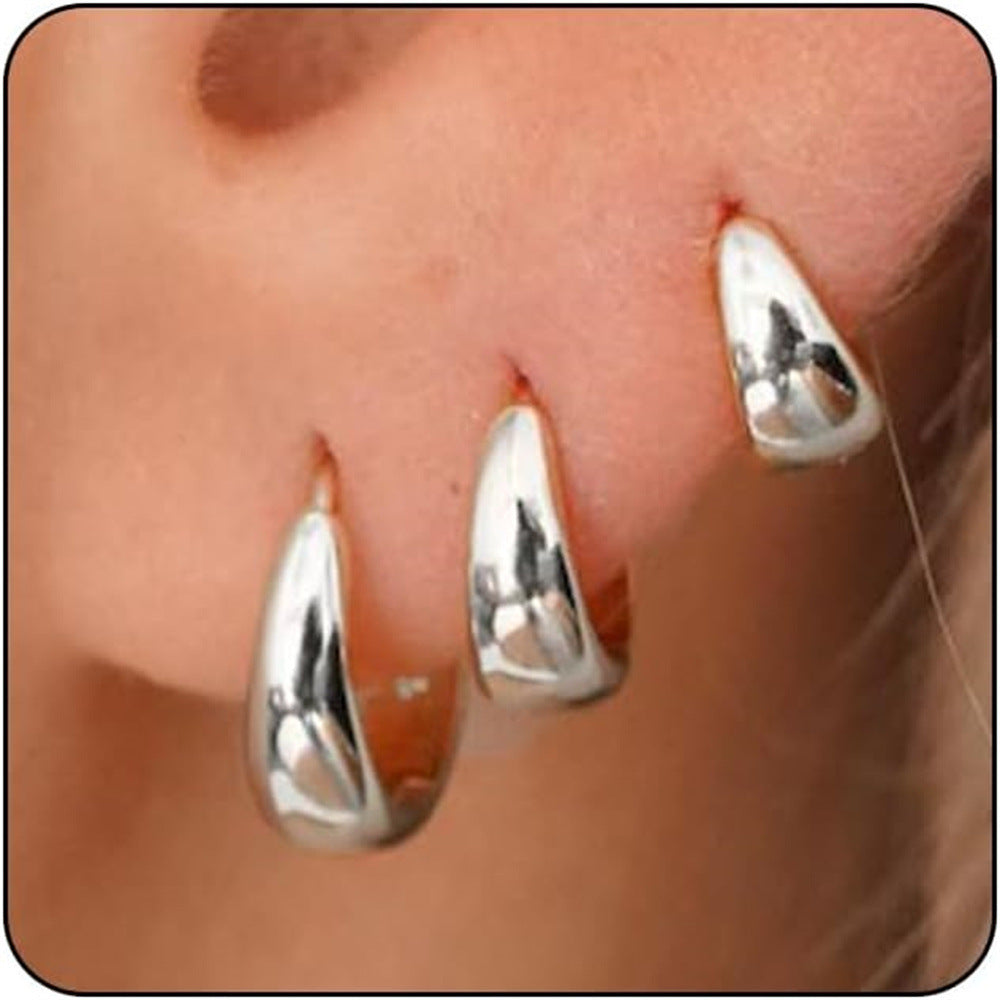 Coarse opening C earrings 14K gold-plated copper cartilage earrings 292