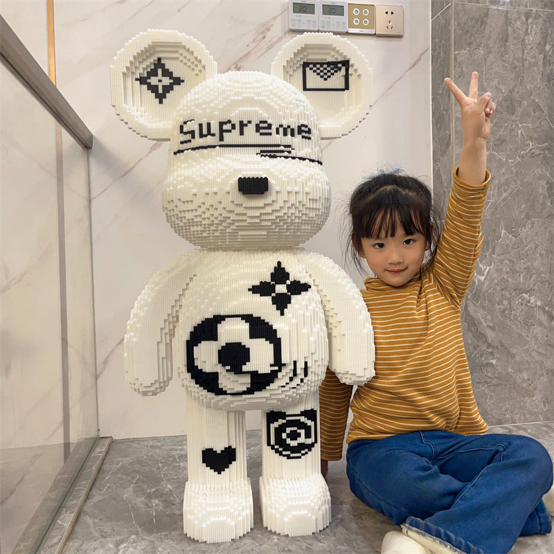 Compatible with small particle assembled toys super white violent bear building blocks 141