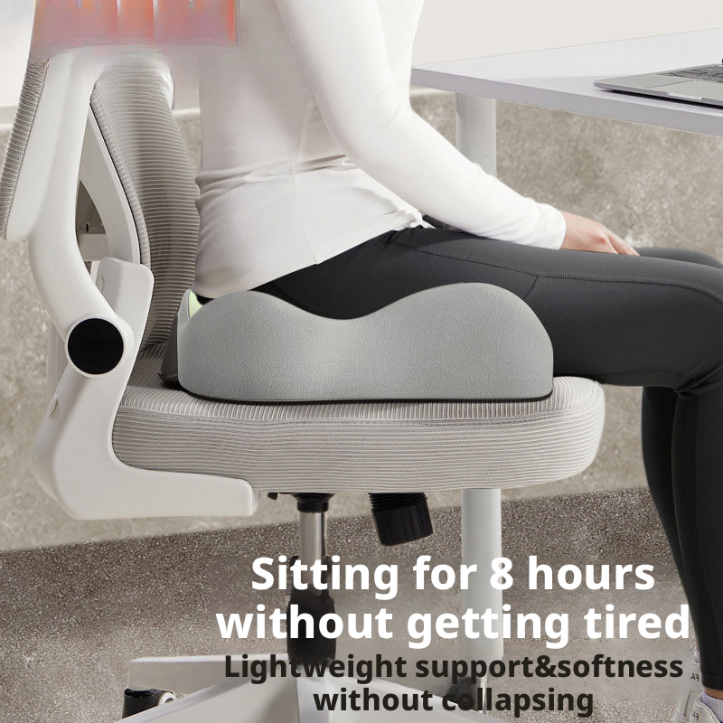 Memory foam office chair seat cushion with lumbar support, stress relief and buttock shaping pad for long-term sitting 450