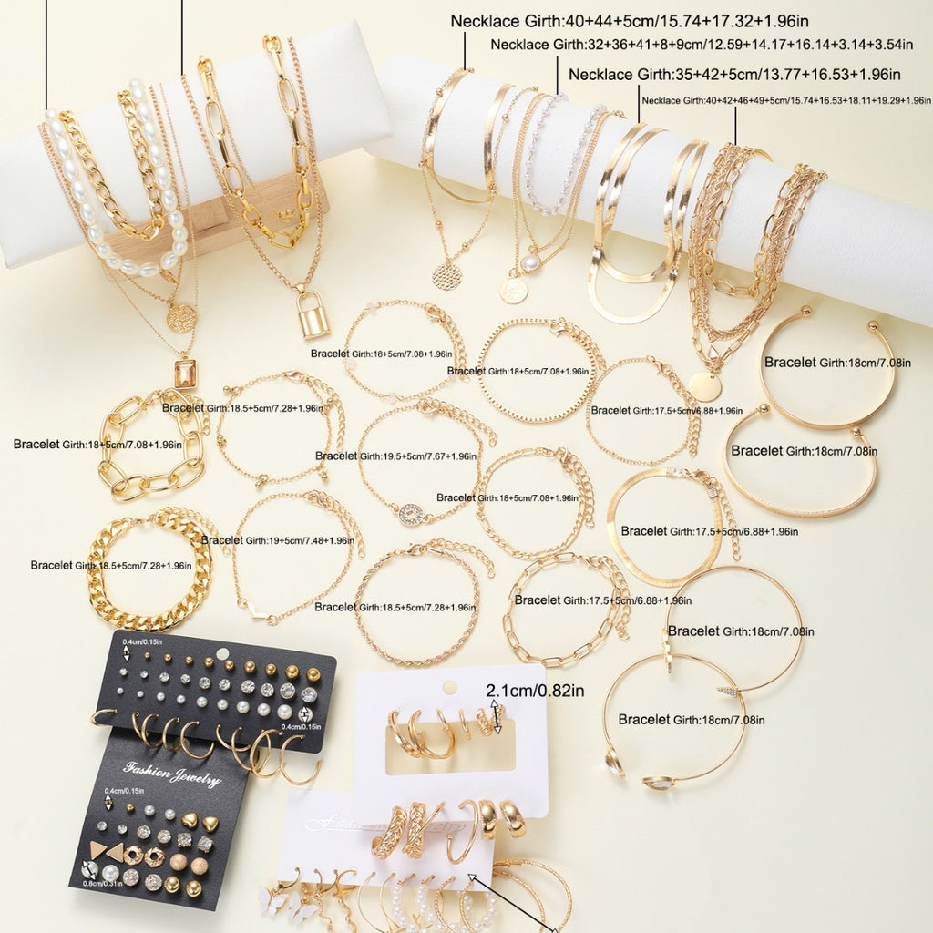 Fashion temperament creative zircon imitation pearl alloy jewelry set for women, 108 piece set 265