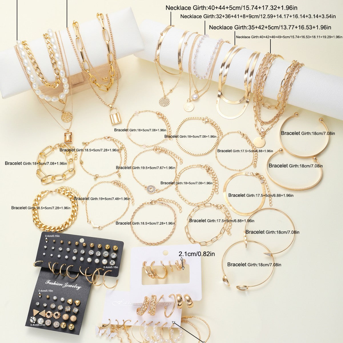 Fashion temperament creative zircon imitation pearl alloy jewelry set for women, 108 piece set 265
