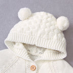 Autumn children's three-dimensional woolen ball hooded knitted jacket 078