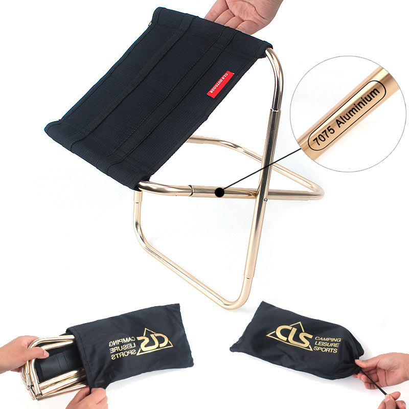 Outdoor folding chair 7075 aluminum alloy fishing chair barbecue stool 011