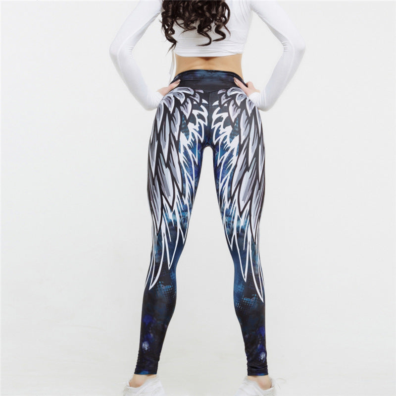 Angel Wings Yoga High Waist Slimming and Hip Lifting Exercise Pants 063
