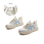 Genuine leather Forrest Gump shoes women's new thick soled mesh breathable 046