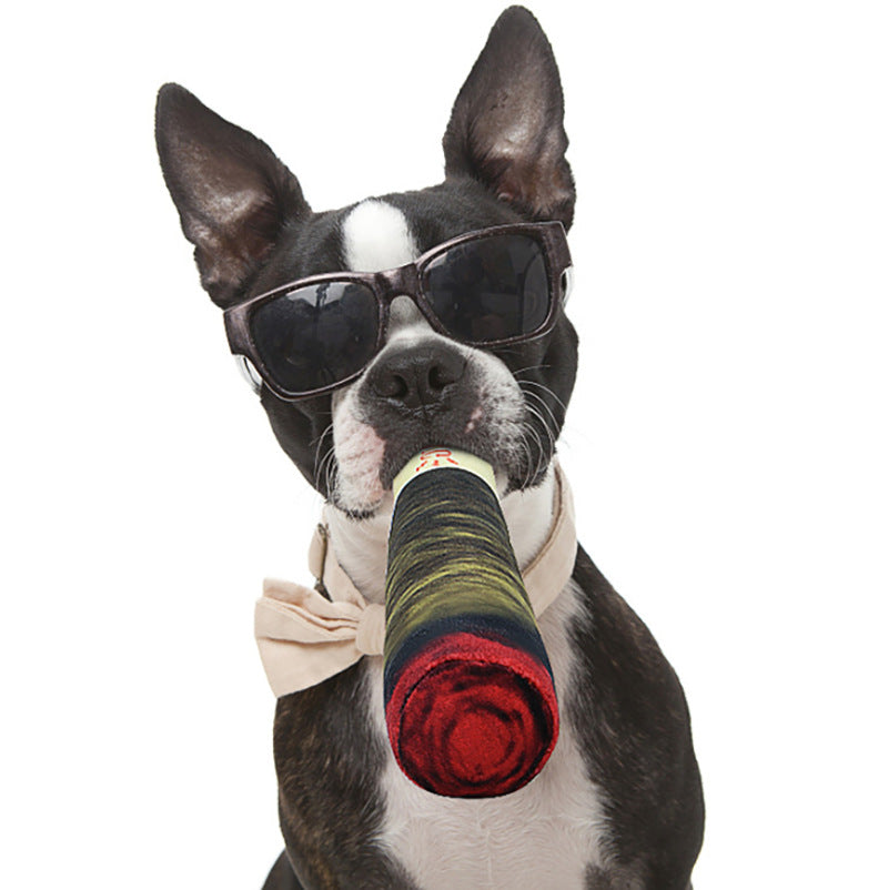Dog voice toy, green simulation cigar plush pet toy 345