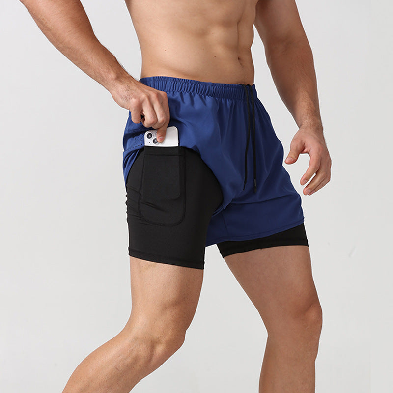 Sports shorts men's running marathon track and field loose three quarter pants 066