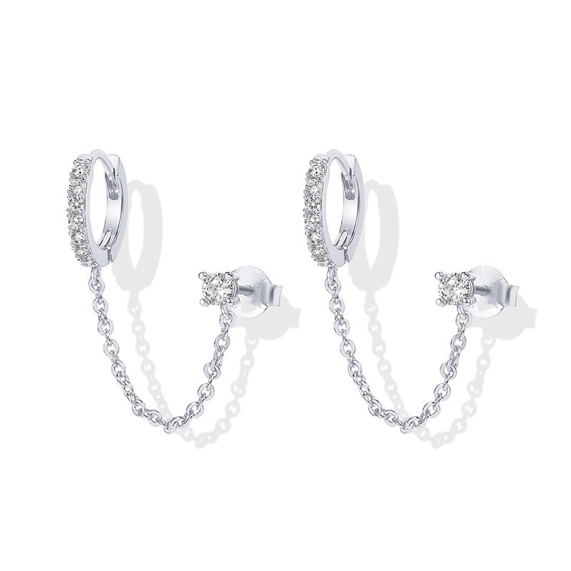 Diamond studded earrings, ins tassel earrings, ear rings, ear buckles, women's trendy earrings 294