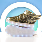 High-top winged light-up sole shoes with LED lights and charging function 096