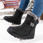 Ladies' Snow Waterproof Outdoor Rabbit Plush Widened Middle Boots 051