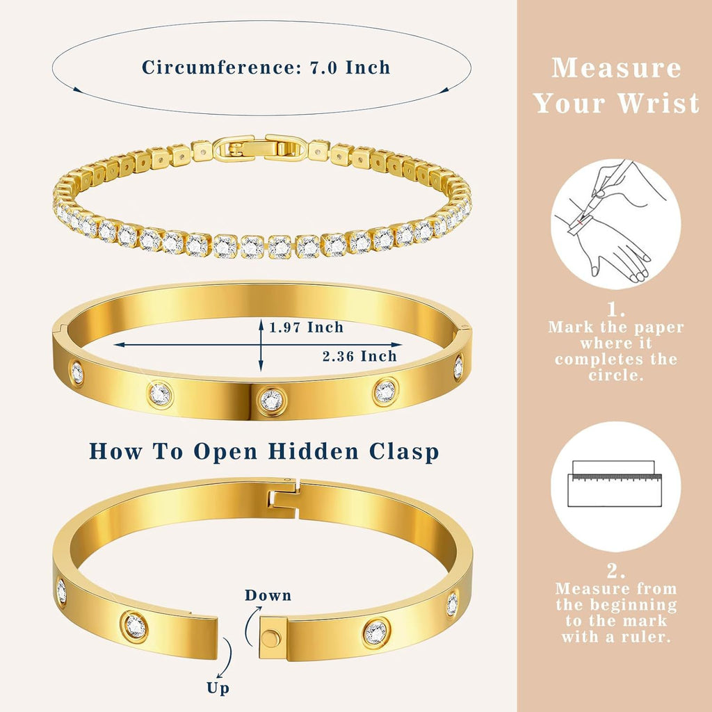 Fashionable zircon inlaid diamond bracelet set 287