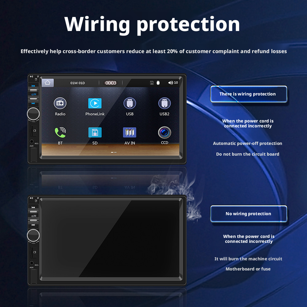 7-inch car MP5 player carplay car machine interconnection car Bluetooth central control car radio 384