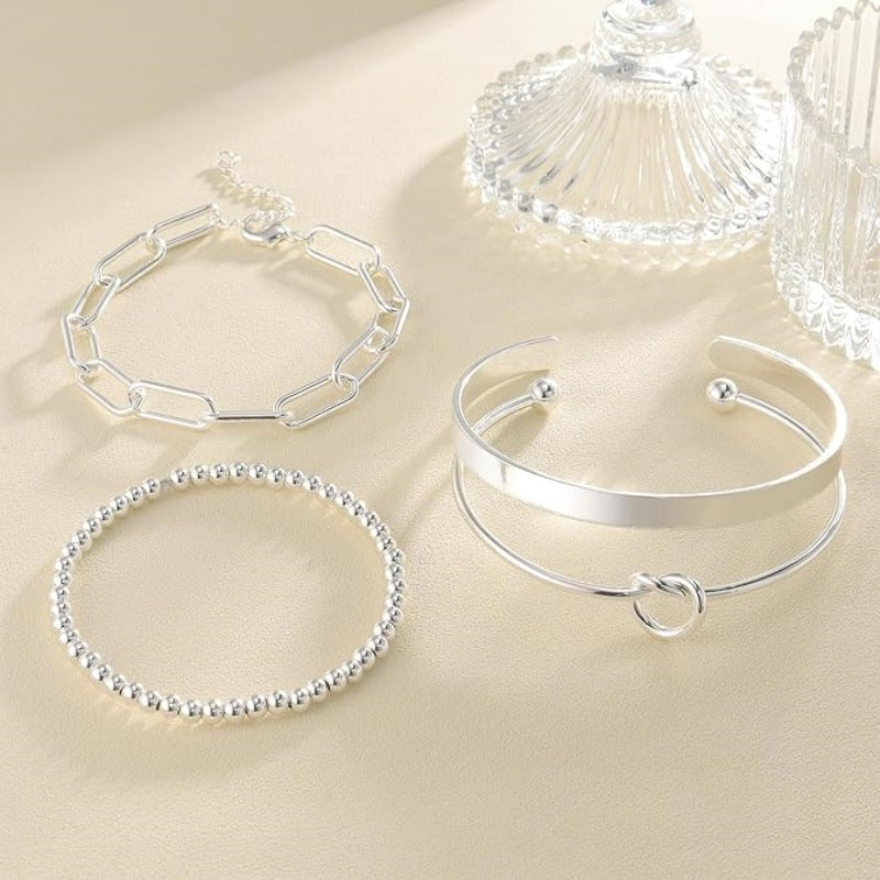 Retro American Elastic Bead Bracelet Ins Fashionable and Simple Round Bead Women's Bracelet 264
