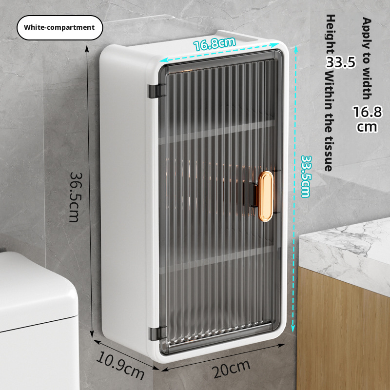 No-drill wall-mounted tissue box transparent and stylish storage rack 026