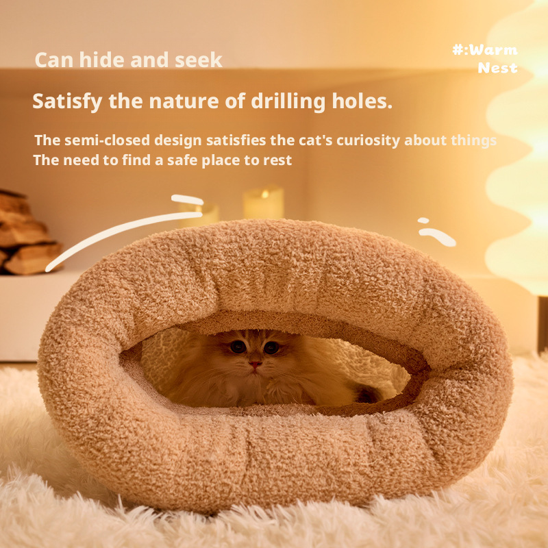 Winter and Autumn Thermal Cat House Sleeping Bag with Hole for Small Kitten 033