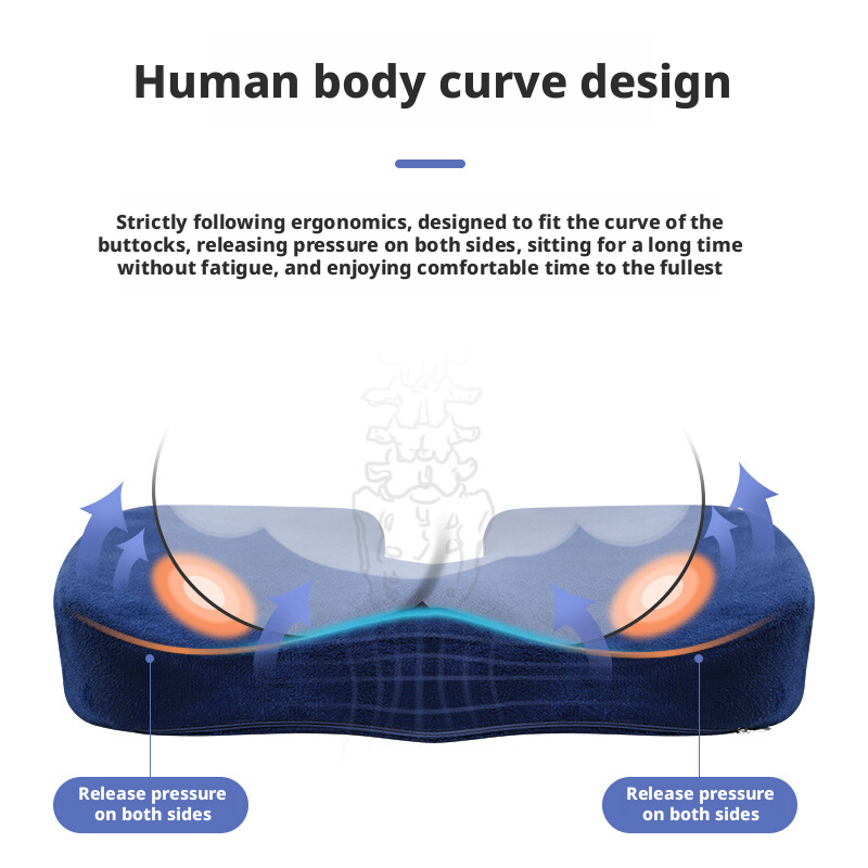 Slow rebound memory cotton U-shaped seat cushion for office cars, beautiful buttocks, and pregnant women's seats 448