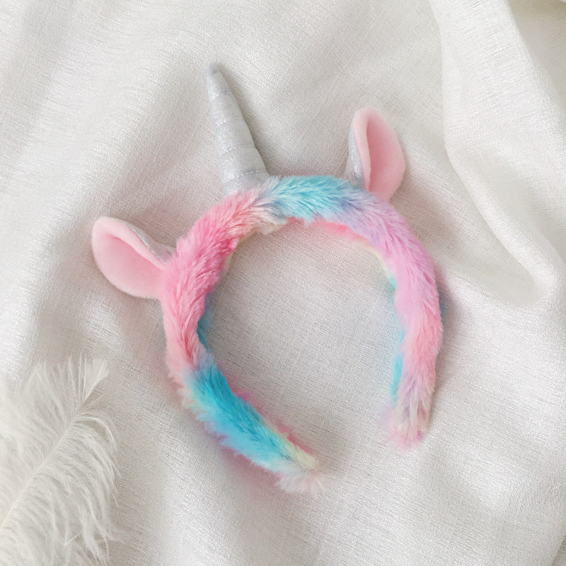 Gradient unicorn plush girl headband, blackout sleep mask 203