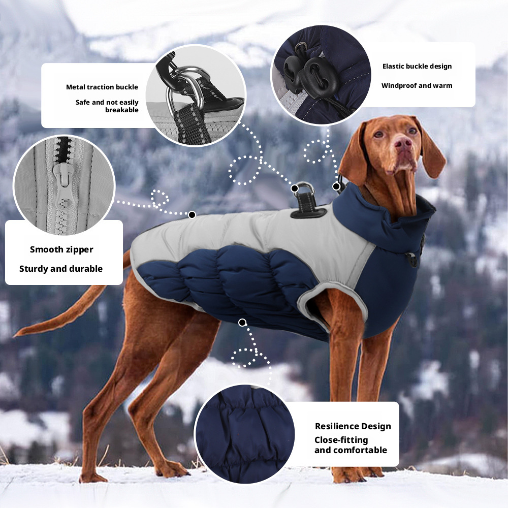 Pet clothing for autumn and winter, warm and reflective. Waterproof, windproof, thick dog clothing 332
