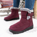 Ladies' Snow Waterproof Outdoor Rabbit Plush Widened Middle Boots 051