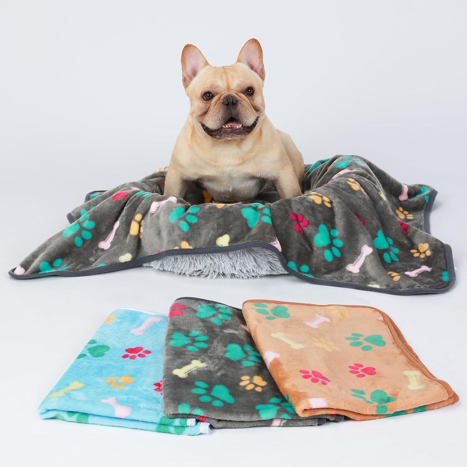 Pet blanket flannel coral fleece dog cat paw pad 308
