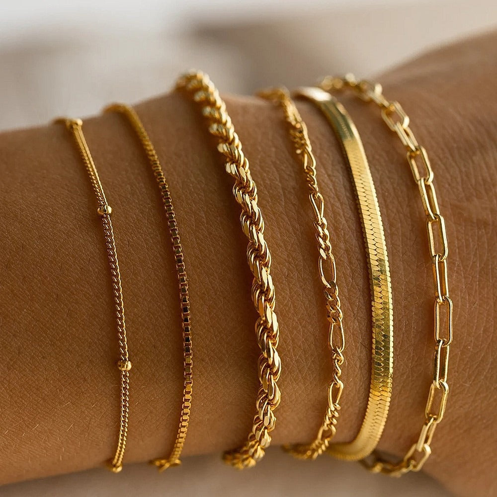 Fashionable explosive exquisite metal set bracelet 5-piece set 280