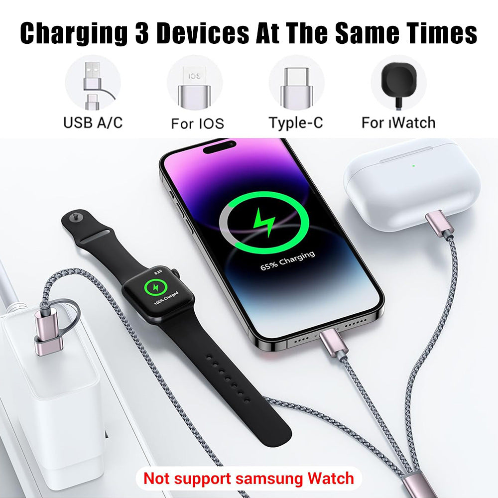Multi functional two to three 60W fast charging data cable watch magnetic charging 363