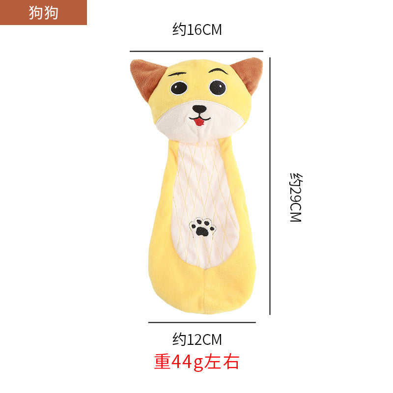 Leather shell animal plush toy interactive chew resistant dog toy 319